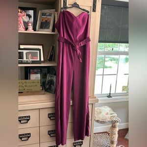 Lilly Pulitzer Fuchsia Jumpsuit w belt. Strapless. Size 12